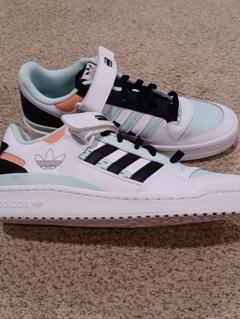 Adidas Forum Low 'White Halo Mint' leather sneakers Mens Size 10.5
